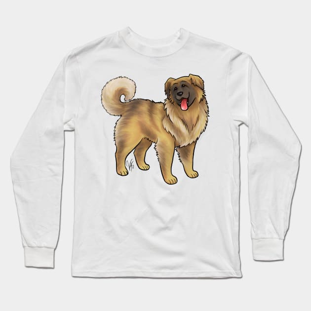 Dog - Leonberger - Brown Long Sleeve T-Shirt by Jen's Dogs Custom Gifts and Designs